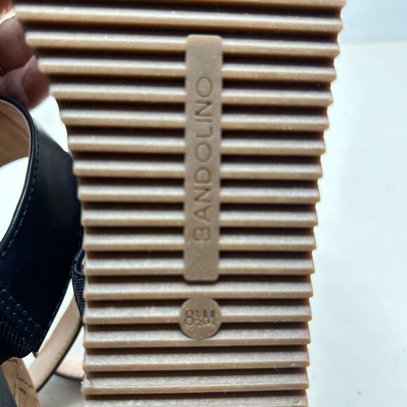 Bandolino Britni Platform Leather Sandals Buckle Sling Back Navy Women 8.5M NWOB - Picture 10 of 10